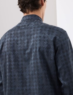 Regular Fit Cotton Rich Houndstooth Shirt