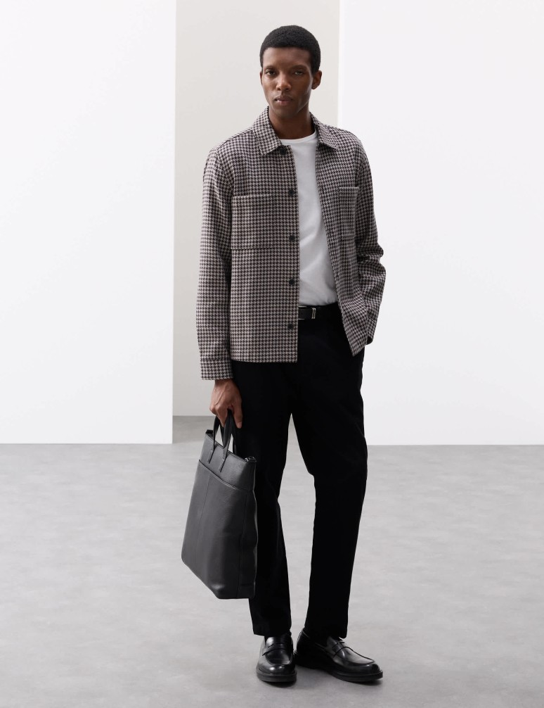 Pure Cotton Puppytooth Overshirt