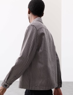 Pure Cotton Puppytooth Overshirt