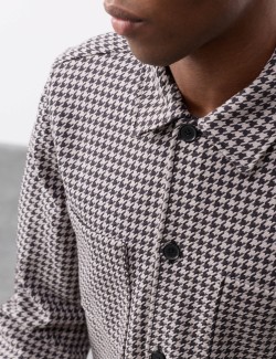 Pure Cotton Puppytooth Overshirt