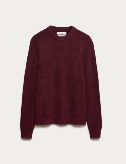 Supersoft Ribbed Crew Neck Jumper with Wool
