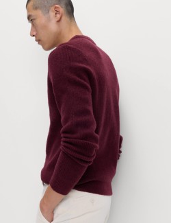 Supersoft Ribbed Crew Neck Jumper with Wool