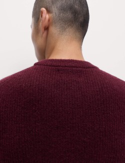 Supersoft Ribbed Crew Neck Jumper with Wool