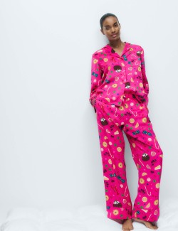 Satin Christmas Food Pyjama Set