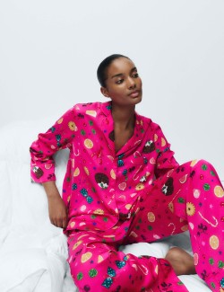 Satin Christmas Food Pyjama Set