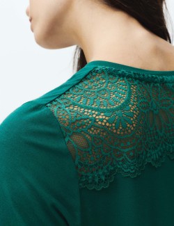 Viscose Lace Trim Pyjama Set