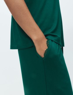 Viscose Lace Trim Pyjama Set