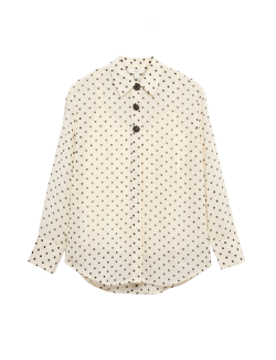 Polka Dot Embellished Button Detail Shirt
