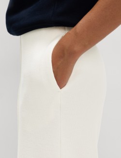 Pohodlné žebrované kalhoty s širokými nohavicemi z bavlněné směsi
