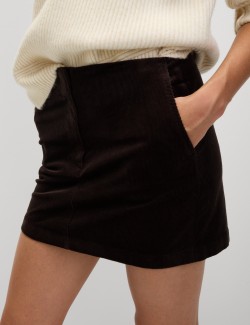 Mini sukně áčkového střihu s vysokým podílem bavlny