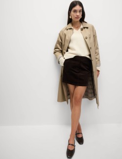 Mini sukně áčkového střihu s vysokým podílem bavlny