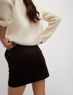 Mini sukně áčkového střihu s vysokým podílem bavlny