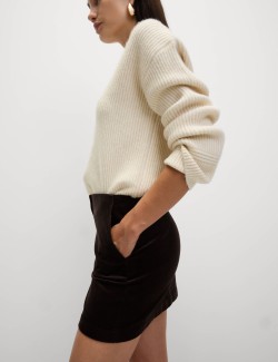 Mini sukně áčkového střihu s vysokým podílem bavlny