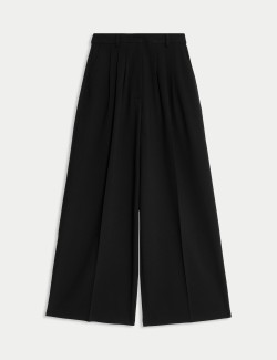 Triple Pleat Wide Leg Trousers