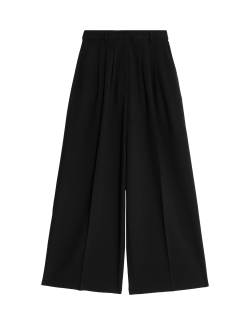 Triple Pleat Wide Leg Trousers