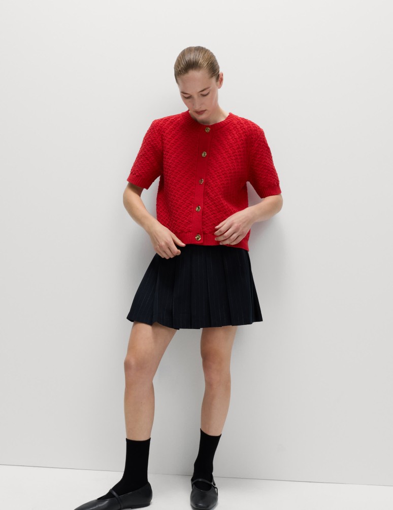 Plisovaná mini sukně s proužky