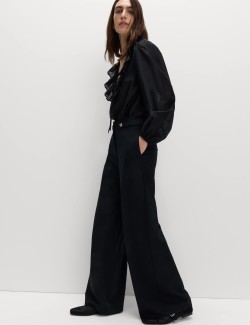 Cinched Detail Wide Leg Trousers