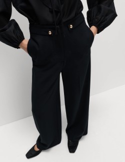 Cinched Detail Wide Leg Trousers