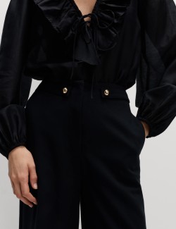 Cinched Detail Wide Leg Trousers