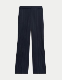Striped Slim Fit Flare Trousers