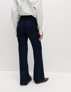 Striped Slim Fit Flare Trousers