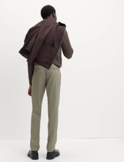 Keprové elegantní strečové kalhoty úzkého střihu