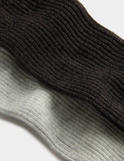 Sada 2 ks žebrovaných punčoch s třpytkami (2–14 let)