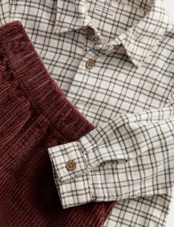 2pc Pure Cotton Checked Top & Bottom Outfit (0-6 Yrs)