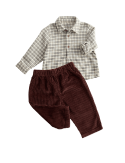 2pc Pure Cotton Checked Top & Bottom Outfit (0-6 Yrs)
