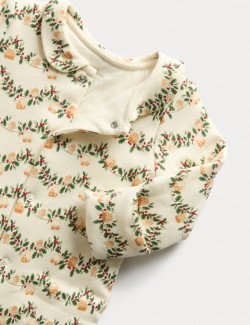 Kombinéza na spaní s motivem perníku z čisté bavlny (0–12 měsíců)