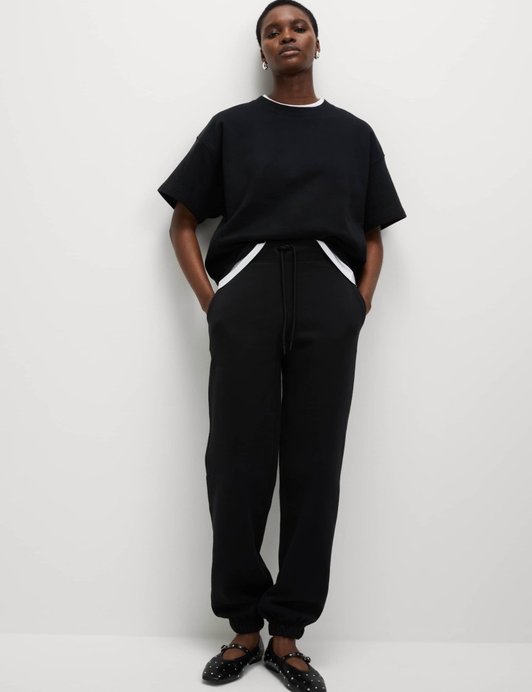 Tepláky s manžetami, s vysokým podílem bavlny a stahovací šňůrkou