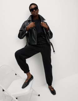 Tepláky s manžetami, s vysokým podílem bavlny a stahovací šňůrkou