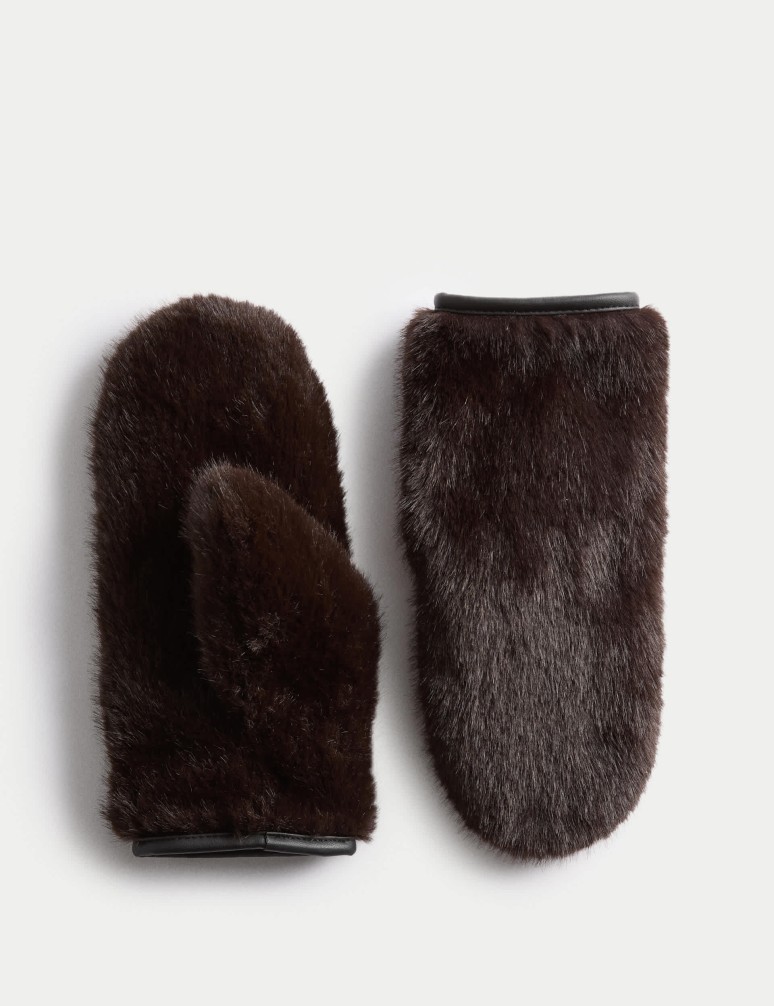 Formal Faux Fur Mittens