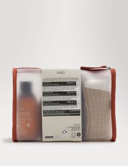 Sada 3 hydratačních sprchových krémů z kolekce Apothecary – 3× 150 ml + peelingová mycí houbička a toaletní taštička