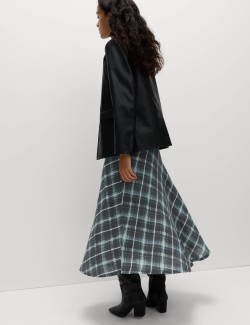 Midi sukně do áčka ze směsi lyocellu a vlny