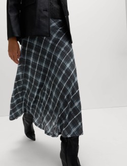 Midi sukně do áčka ze směsi lyocellu a vlny