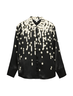 Cupro Rich Spot Print Relaxed Shirt