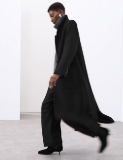 Dlouhý kabát na míru ze směsi vlny