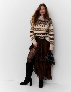 Zdobený svetr Fair Isle s obsahem vlny