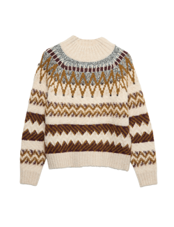Zdobený svetr Fair Isle s obsahem vlny