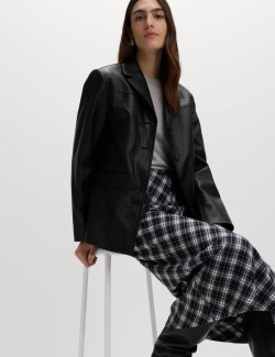 Cracked Single Breasted Blazer Coat