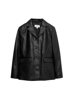 Cracked Single Breasted Blazer Coat