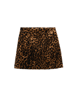 Minisukně s motivem zvířat s vysokým obsahem bavlny a sametu
