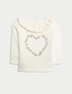 2dílné pletené outfit s květinovým vzorem a srdíčky (0-12 měsíců)