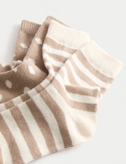 Pohodlné puntíkované kotníkové ponožky s proužky a puntíky, sada 2 ks