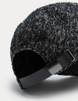 Wool Rich Herringbone Baseball Cap