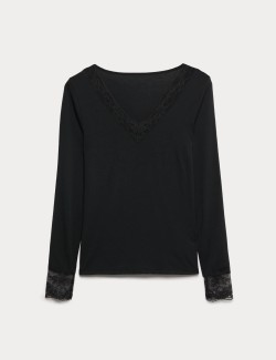 Modal Rich Thermal Long Sleeve Top with Cashmere