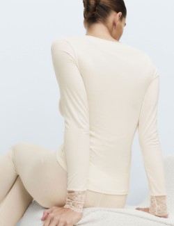 Termo top s dlouhým rukávem z modalu a kašmíru