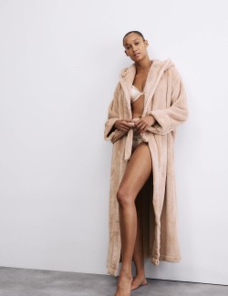 Fleece Hooded Dressing Gown