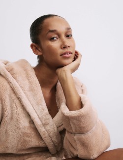 Fleece Hooded Dressing Gown